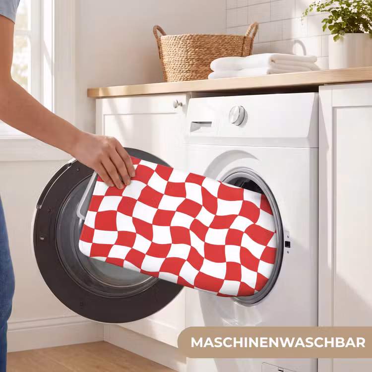 Golvend - Patroon - Rood Badmat middel 997 -USP_WasbaarDE