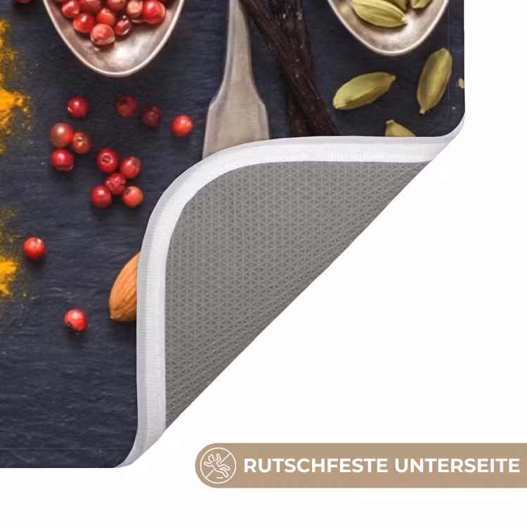 Kruiden - Lepels - Culinair - Kleurrijk - Sfeervol Badmat middel -USP_AntislipDE