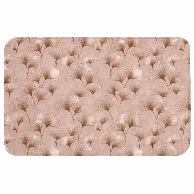 Ginkgo - Patroon - Roze Badmat middel 997 -3d