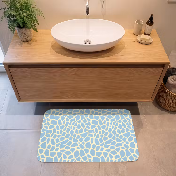 Giraf - Modern - Blauw Badmat middel 997 -sfeer1