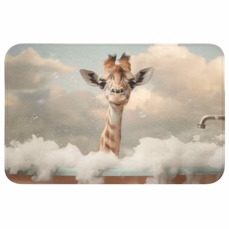 Giraffe - Wilde dieren - Bad - Schuim Badmat middel -3d