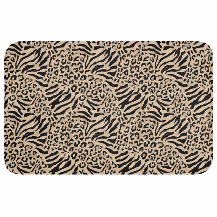 Giraf - Zebra - Motief - Bruin Badmat middel 997 -3d