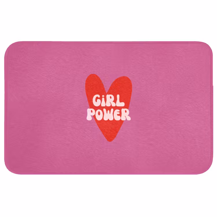 Girl power - Hart - Roze - Rood Badmat middel -3d
