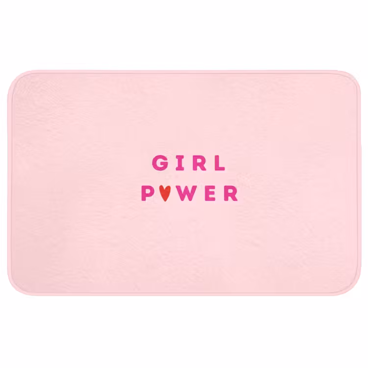 Girl power - Roze - Hartje Badmat middel -3d