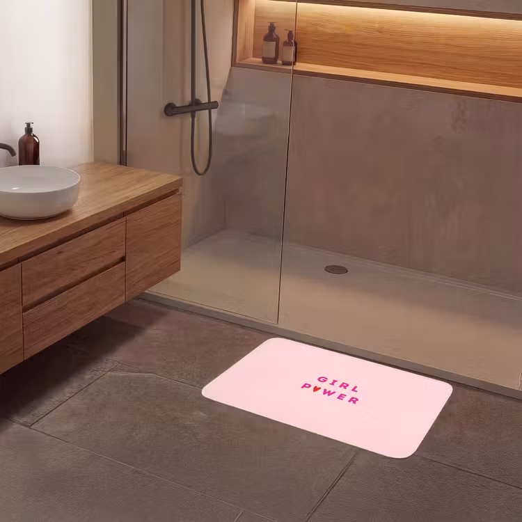 Girl power - Roze - Hartje Badmat middel -sfeer2