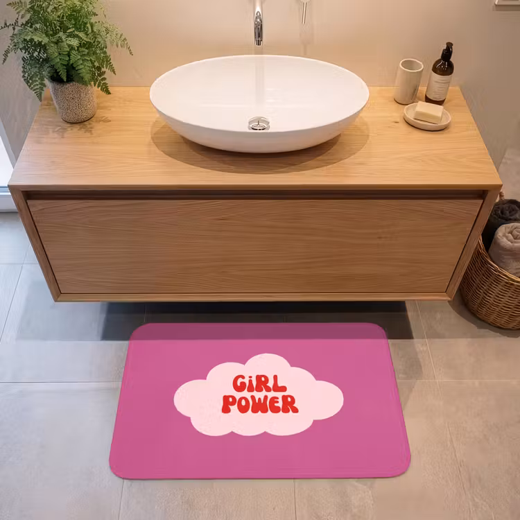 Girl power - Wolk - Roze Badmat middel -sfeer1