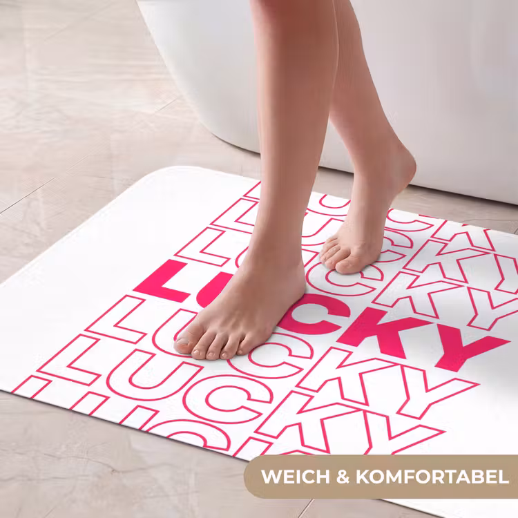 Lucky - Roze - Patroon Badmat middel -USP_ZachtDE