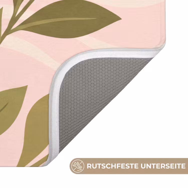 Grafisch - Bloemen - Roze Badmat middel -USP_AntislipDE