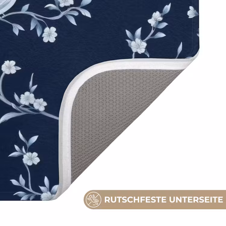 Grafisch - Bloesemtak - Blauw Badmat middel 997 -USP_AntislipDE