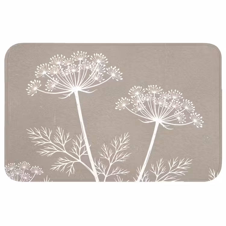 Grafisch - Fluitenkruid - Taupe Badmat middel -3d