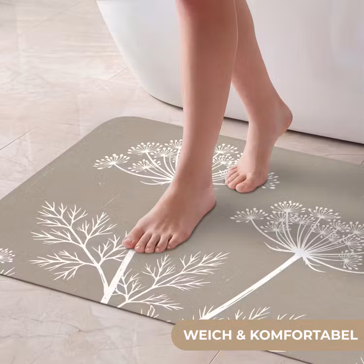 Grafisch - Fluitenkruid - Taupe Badmat middel -USP_ZachtDE