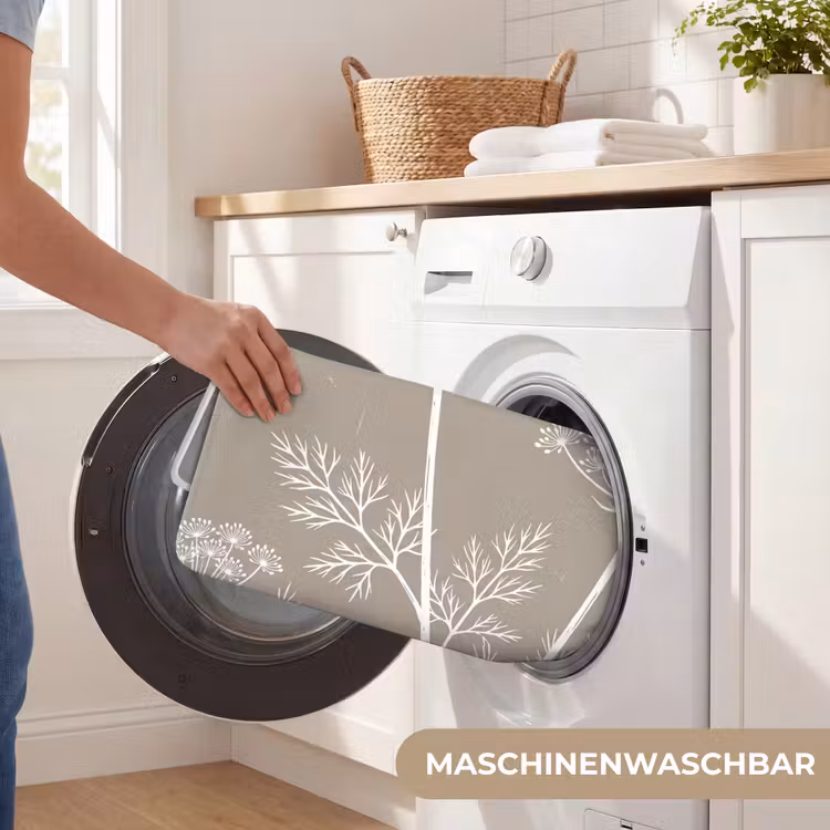 Grafisch - Fluitenkruid - Taupe Badmat middel -USP_WasbaarDE