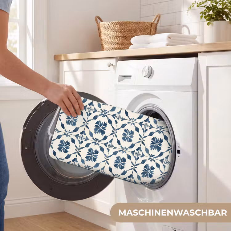 Grafisch - Tegel - Blauw Badmat middel 997 -USP_WasbaarDE