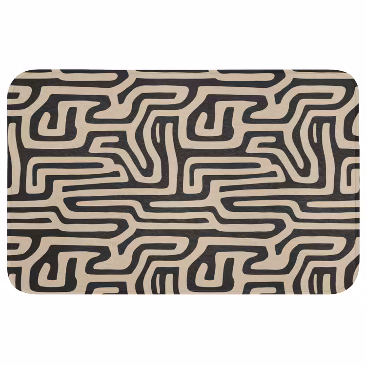 Grafisch - Lijnen - Zwart Badmat middel 997 -3d
