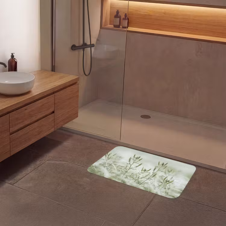 Grassen - Minimalistisch - Groen Badmat middel -sfeer2