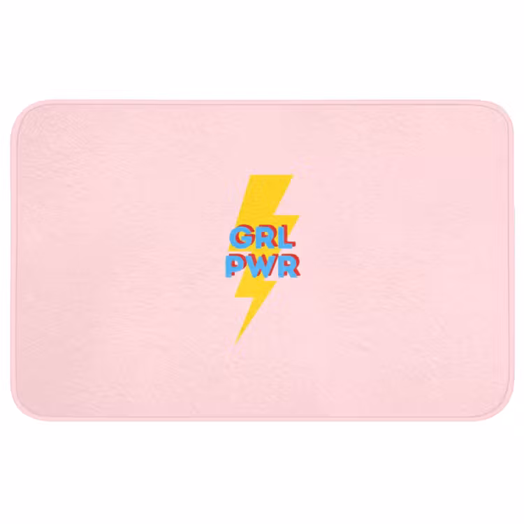 Grl pwr - Bliksem - Roze Badmat middel -3d
