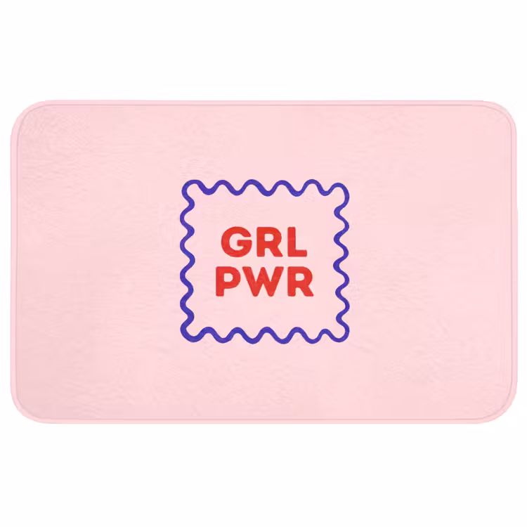 Grl pwr - Roze - Kader Badmat middel -3d