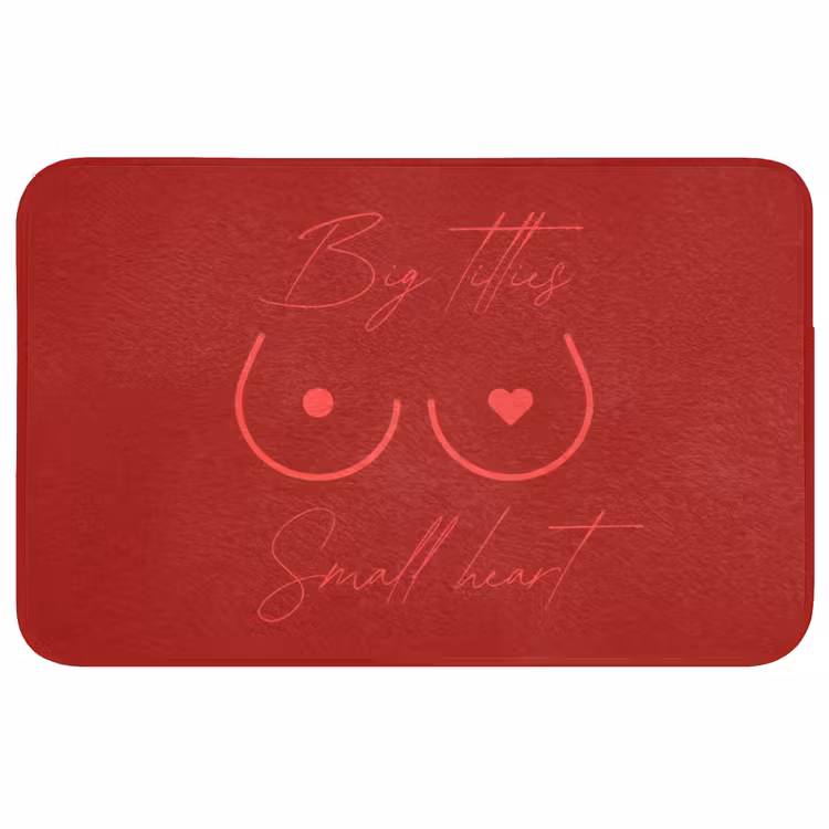 Big titties small heart - Rood - Hart Badmat middel -3d