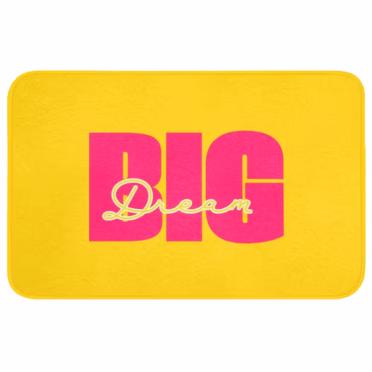 Dream big - Geel - Roze Badmat middel -3d