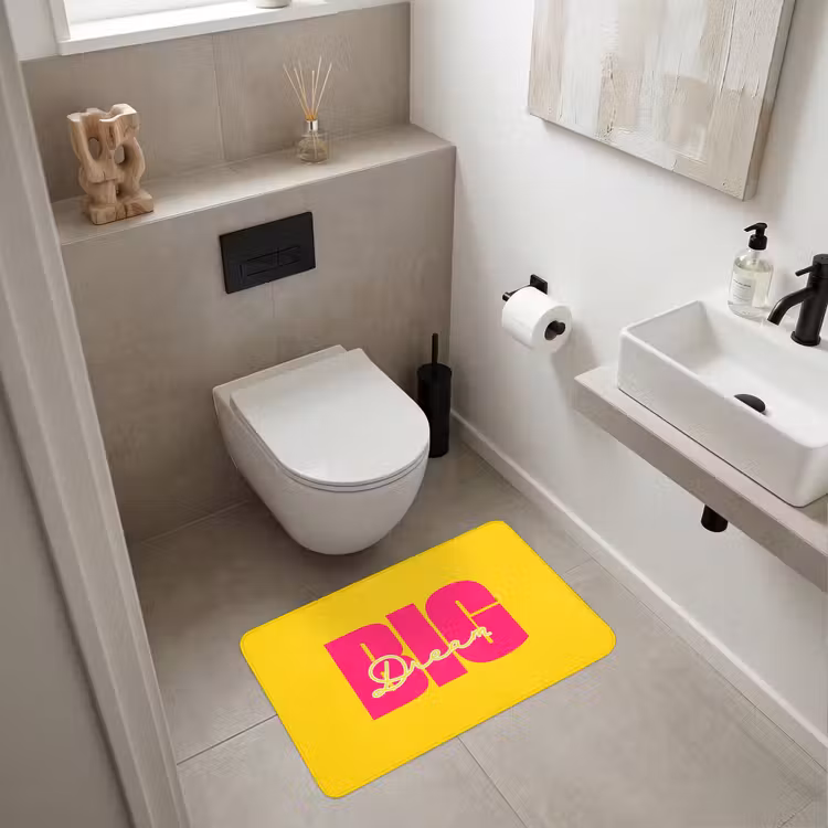 Dream big - Geel - Roze Badmat middel -sfeer4