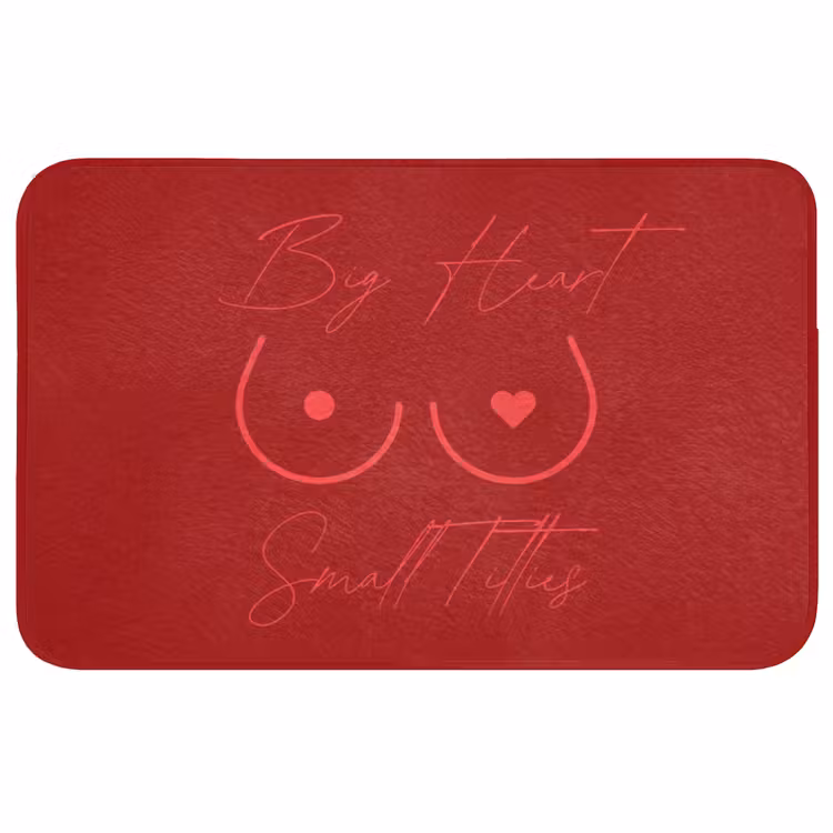 big heart small titties - Hart - Rood Badmat middel -3d