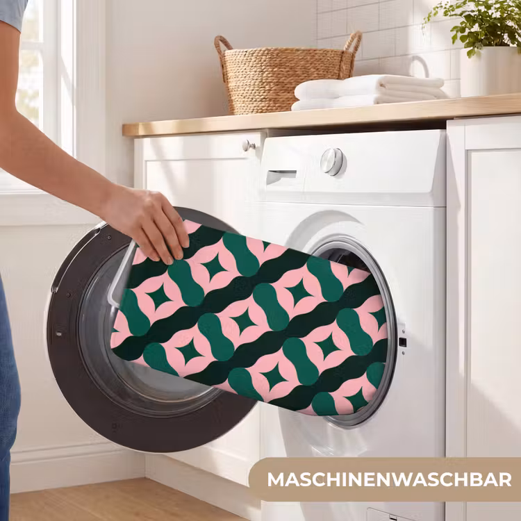 Groen - Roze - Retro - Sterren Badmat middel 997 -USP_WasbaarDE