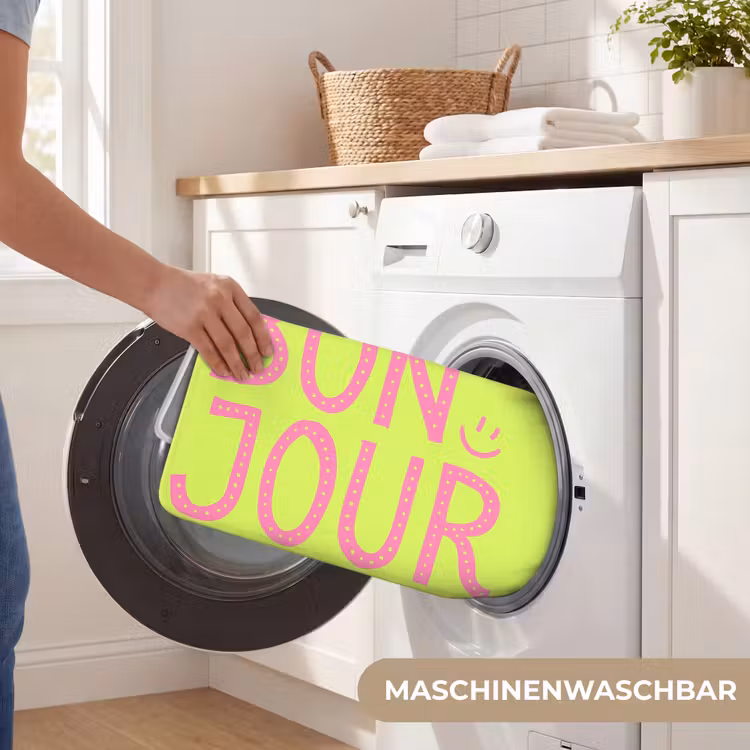 Groen - Smiley - Bonjour - Roze Badmat middel -USP_WasbaarDE