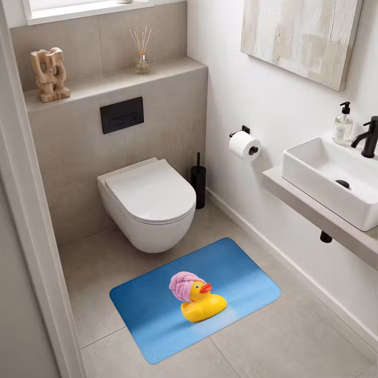 Badeend - Handdoek - Blauw Badmat middel -sfeer4