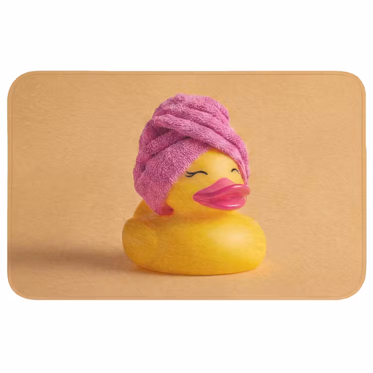 Badeend - Handdoek - Kleurrijk Badmat middel -3d