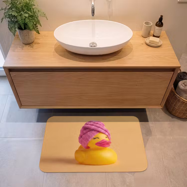 Badeend - Handdoek - Kleurrijk Badmat middel -sfeer1