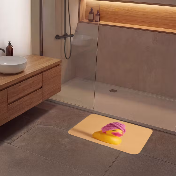 Badeend - Handdoek - Kleurrijk Badmat middel -sfeer2
