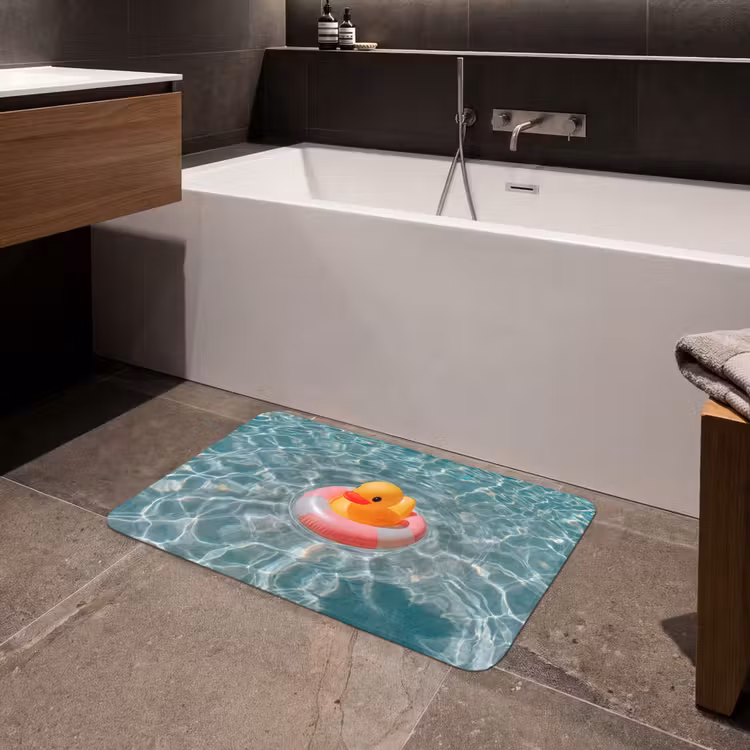 Badeend - Zwemband - Geel Badmat middel -sfeer3
