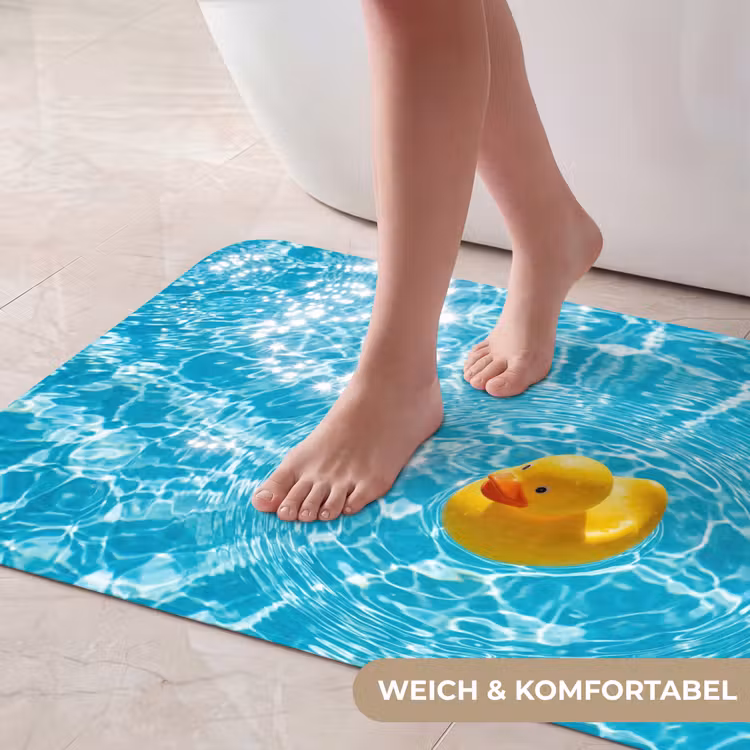 Badeend - Dobberen - Blauw Badmat middel -USP_ZachtDE