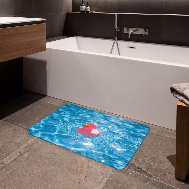 Badeend - Dobberend - Roze Badmat middel -sfeer3