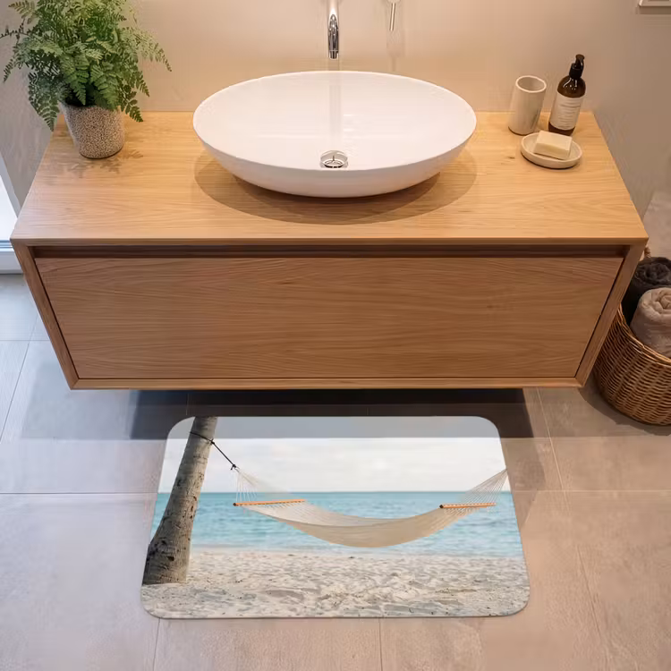 Hangmat - Strand - Wit Badmat middel -sfeer1