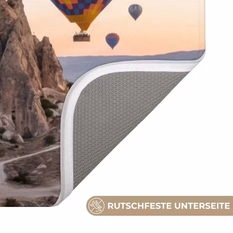 Luchtballonnen - Rotsen - Zonsopgang Badmat middel -USP_AntislipDE