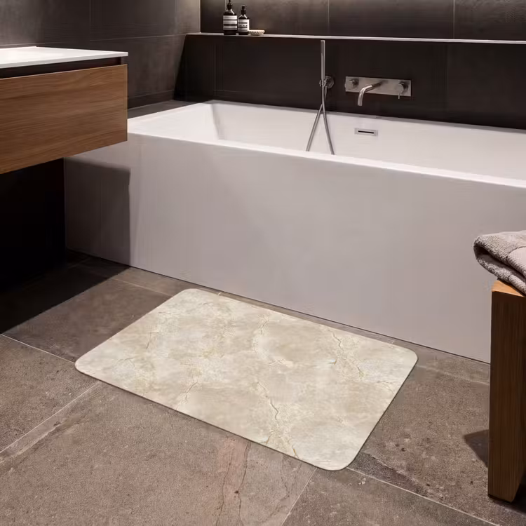 Lichtbeige - Marmer - Aders Badmat middel 997 -sfeer3