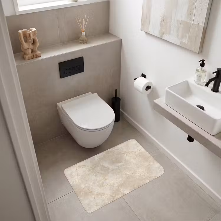Lichtbeige - Marmer - Aders Badmat middel 997 -sfeer4