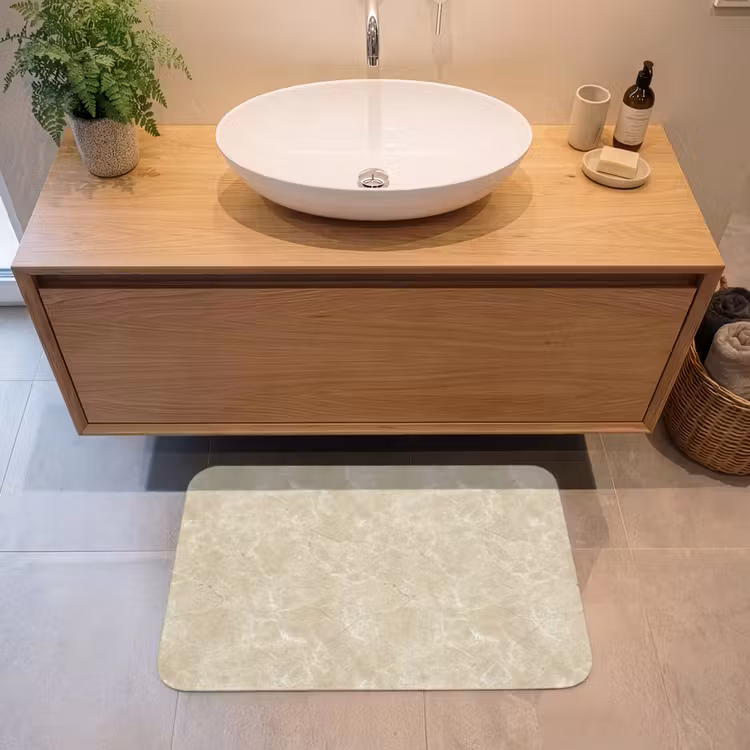 Lichtbeige - Marmer - Diffusie adering Badmat middel 997 -sfeer1