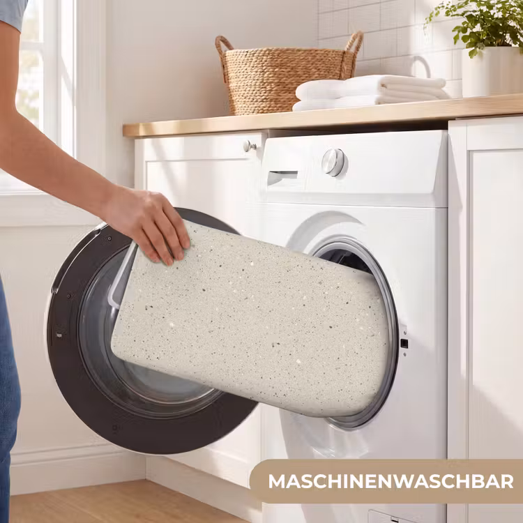 Lichtbeige - Terrazzo - Grijs Badmat middel 997 -USP_WasbaarDE