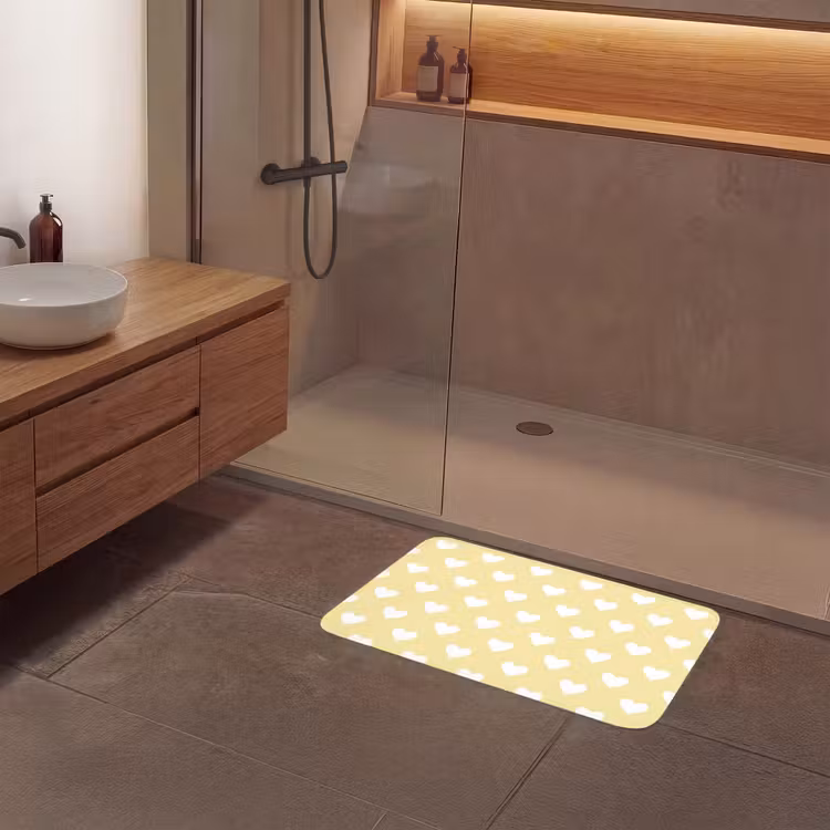 Hartjes - Patroon - Geel Badmat middel 997 -sfeer2