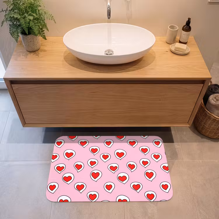 Hartjes - Patroon - Rood Badmat middel 997 -sfeer1