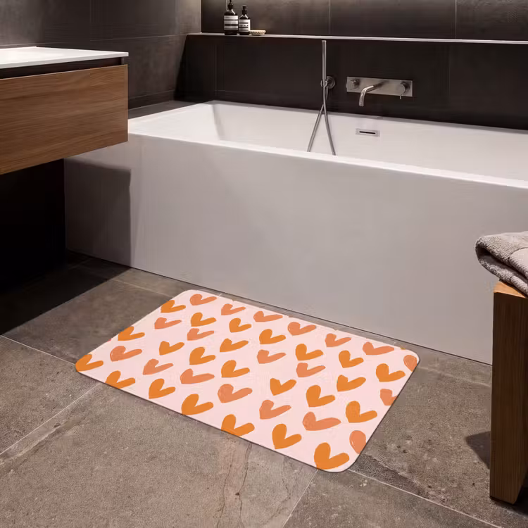 Hartjes - Getekend - Oranje Badmat middel 997 -sfeer3