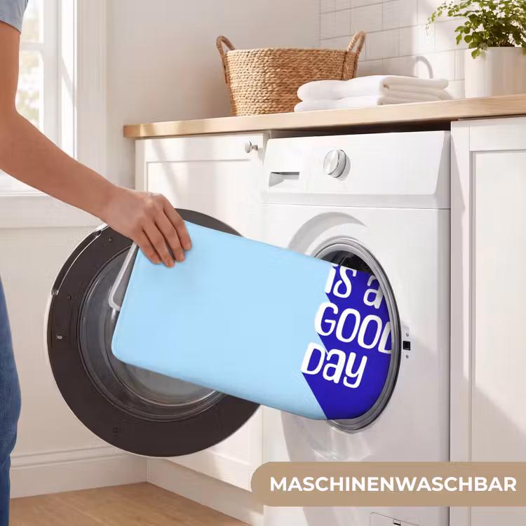 Today is a good day - Blauw - Schaduw Badmat middel -USP_WasbaarDE
