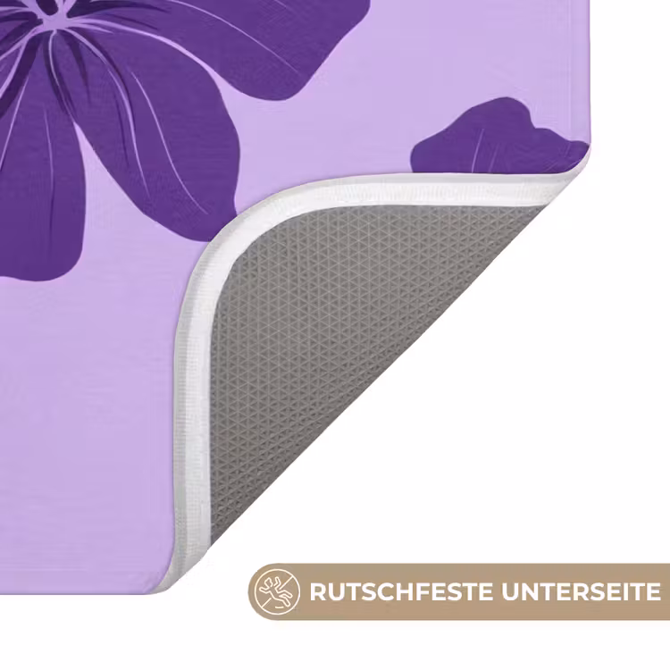 Hibiscus - Bloemen - Paars Badmat middel 997 -USP_AntislipDE