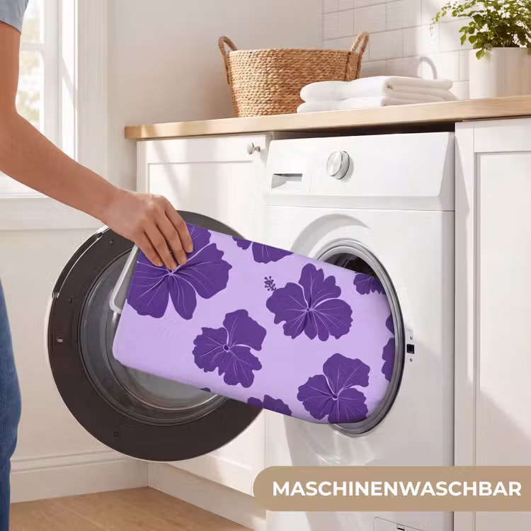 Hibiscus - Bloemen - Paars Badmat middel 997 -USP_WasbaarDE