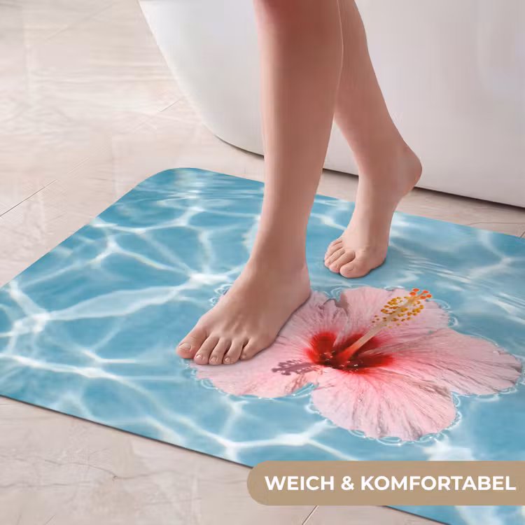 Hibiscus - Water - Roze Badmat middel -USP_ZachtDE