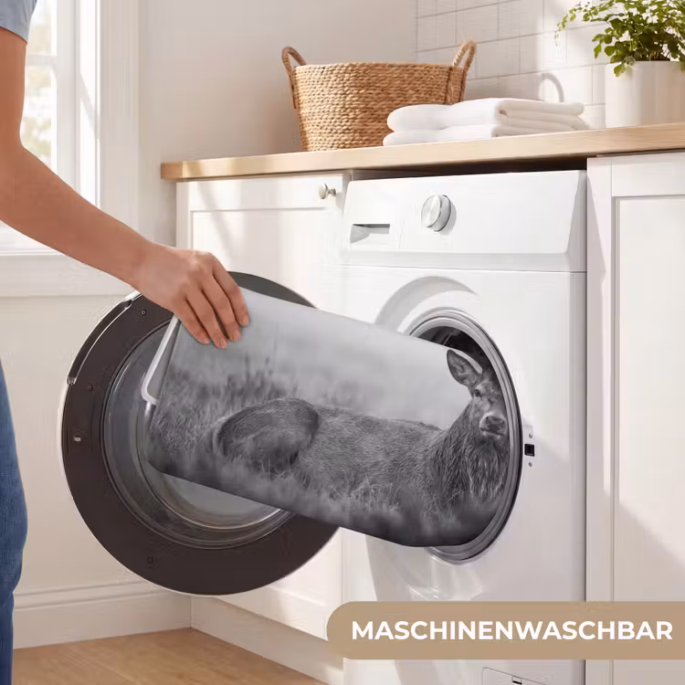 Hert - Mistig - Zwart - Wit Badmat middel -USP_WasbaarDE
