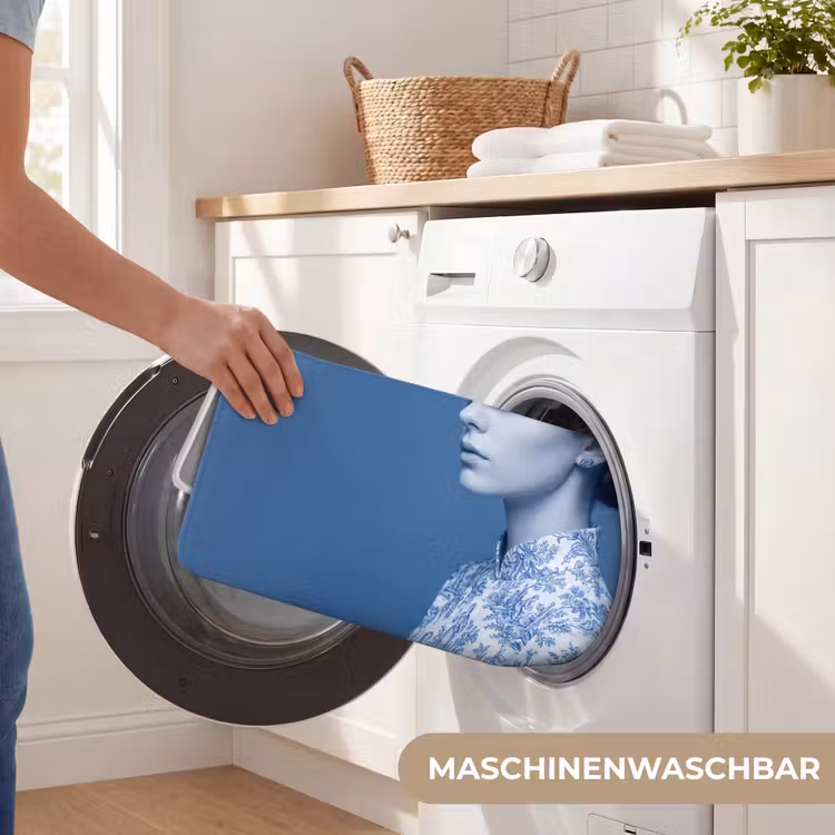 Portret - Klassiek - Wit - Blauw Badmat middel -USP_WasbaarDE