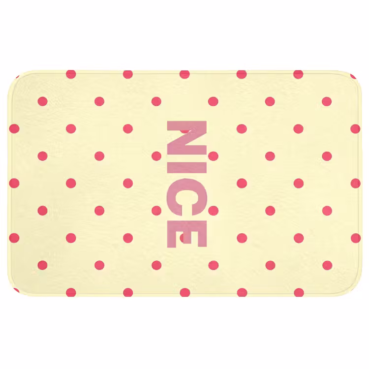 Nice - Stippen - Roze - Geel Badmat middel -3d
